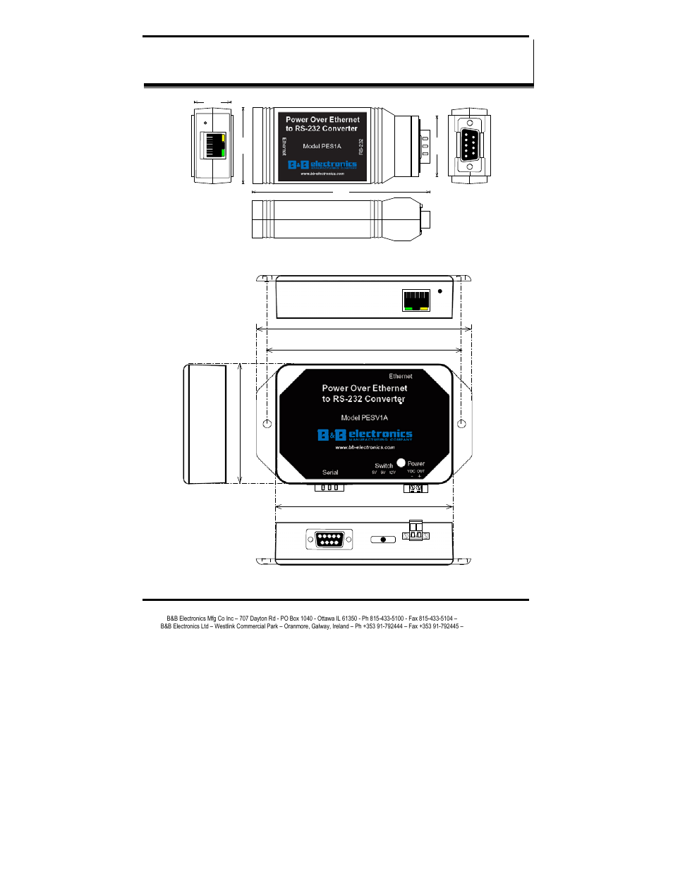 B&B Electronics Mini POE Ethernet to RS-232 Converter PESV1A User Manual | Page 53 / 60