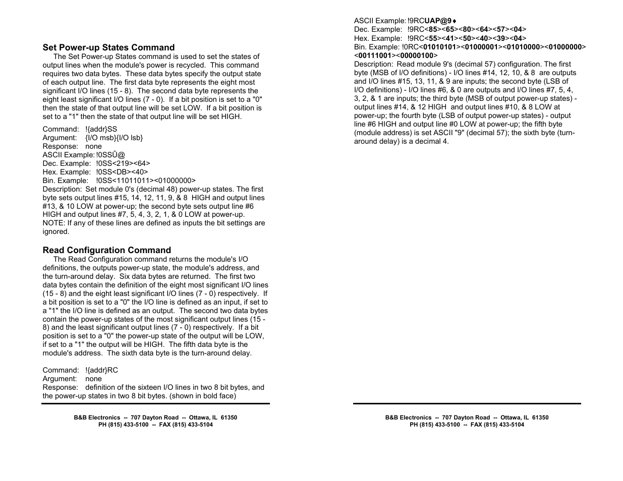 B&B Electronics RS-485 Digital I/O Module 485SDD16 User Manual | Page 10 / 28