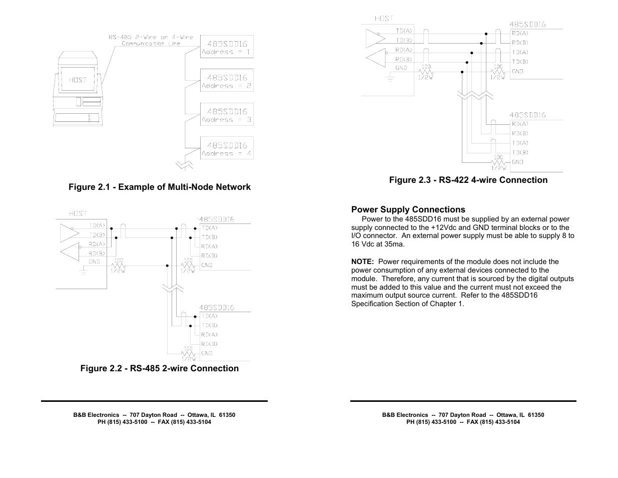 B&B Electronics RS-485 Digital I/O Module 485SDD16 User Manual | Page 6 / 28