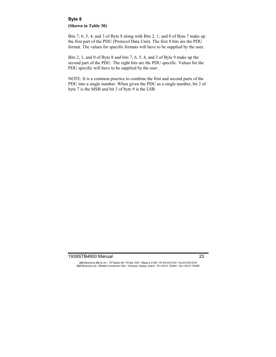 B&B Electronics RS-232 to J1939 Converter CE 1939STB User Manual | Page 25 / 40