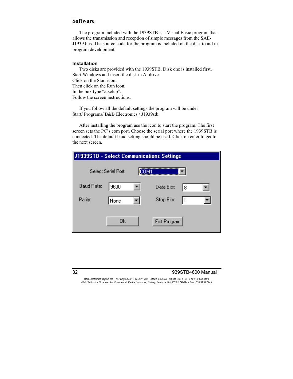 Software | B&B Electronics RS-232 to J1939 Converter CE 1939STB User Manual | Page 34 / 40