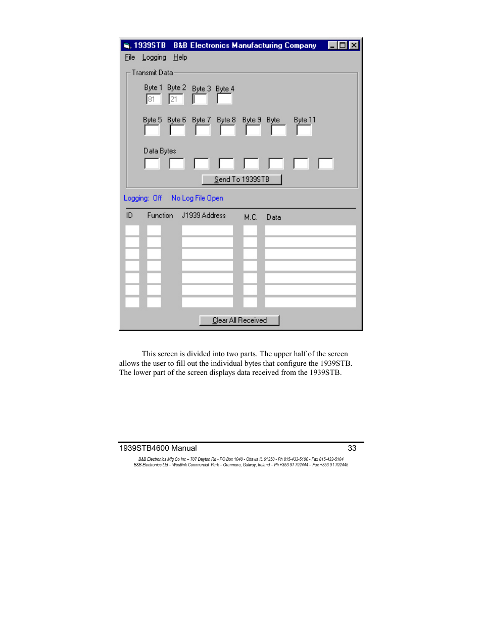 B&B Electronics RS-232 to J1939 Converter CE 1939STB User Manual | Page 35 / 40