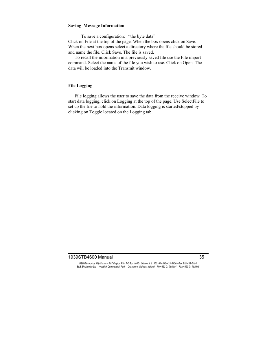 B&B Electronics RS-232 to J1939 Converter CE 1939STB User Manual | Page 37 / 40