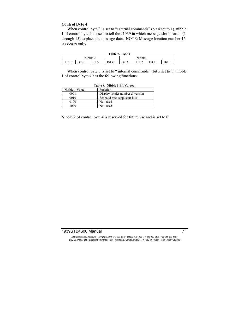 B&B Electronics RS-232 to J1939 Converter CE 1939STB User Manual | Page 9 / 40