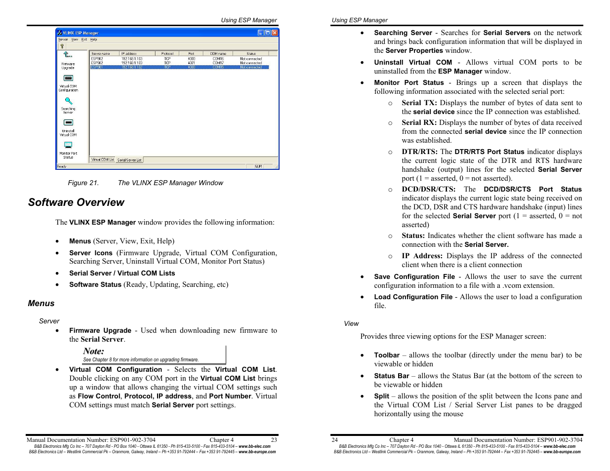 Software overview | B&B Electronics Vlinx Serial Servers ESP902E User Manual | Page 17 / 47