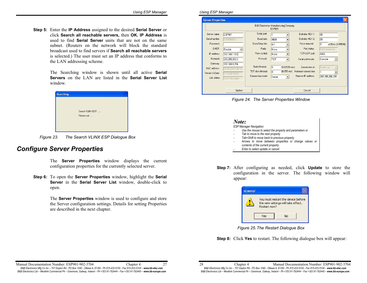 Configure server properties | B&B Electronics Vlinx Serial Servers ESP902E User Manual | Page 19 / 47