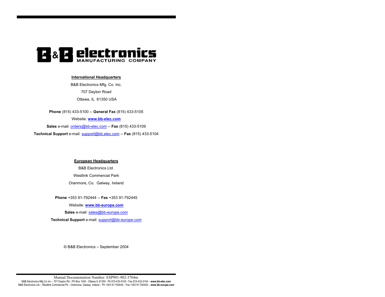 B&B Electronics Vlinx Serial Servers ESP902E User Manual | Page 2 / 47