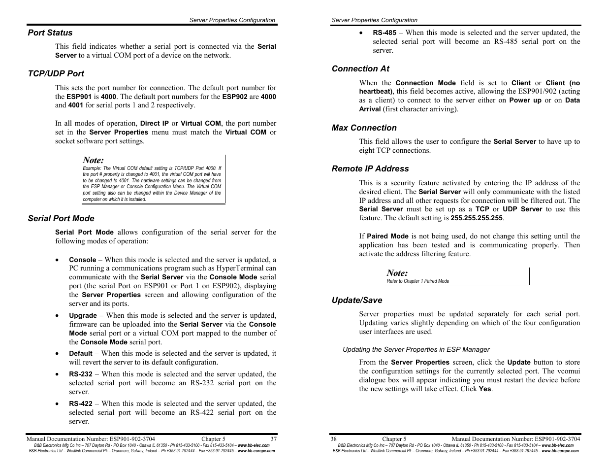 B&B Electronics Vlinx Serial Servers ESP902E User Manual | Page 24 / 47