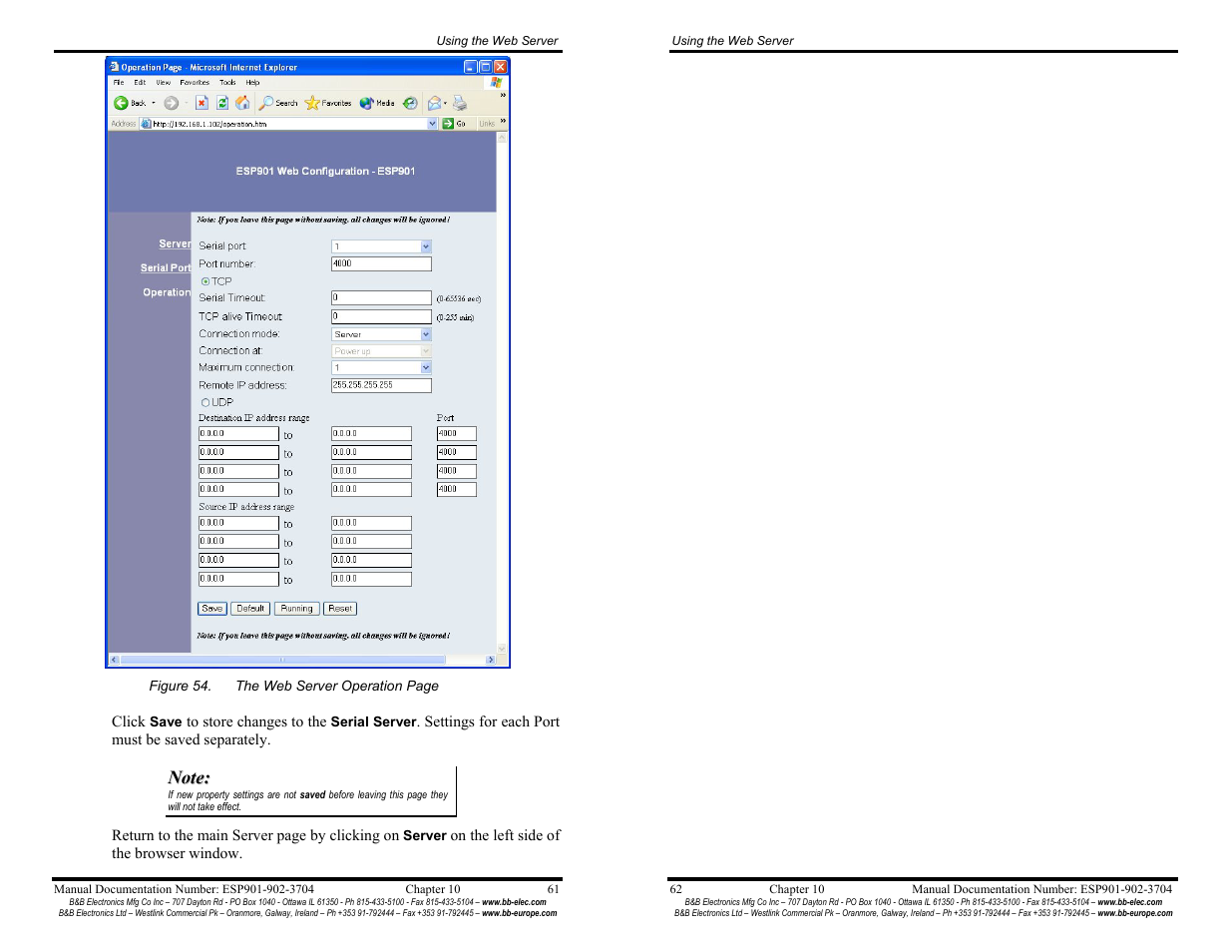 B&B Electronics Vlinx Serial Servers ESP902E User Manual | Page 36 / 47