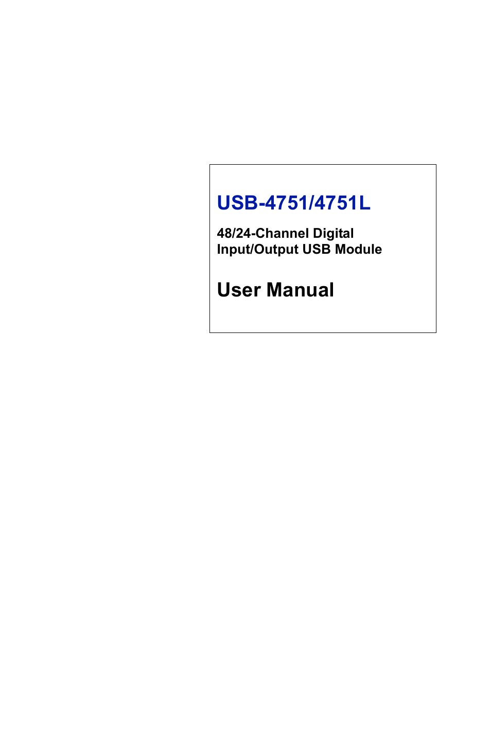 Advantech USB-4751/4751L User Manual | 24 pages