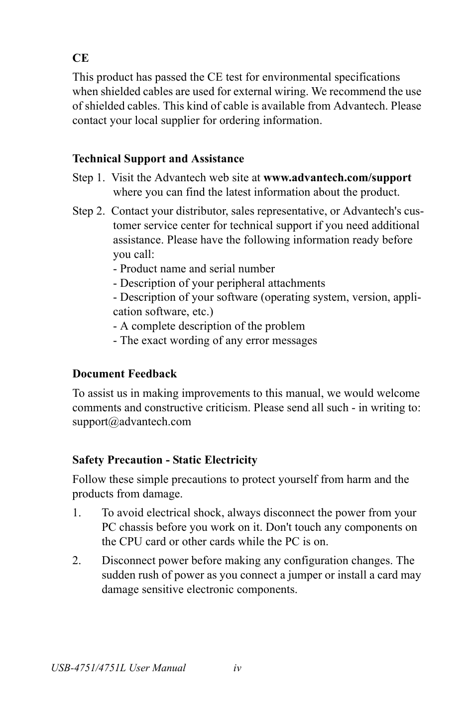 Advantech USB-4751/4751L User Manual | Page 4 / 24