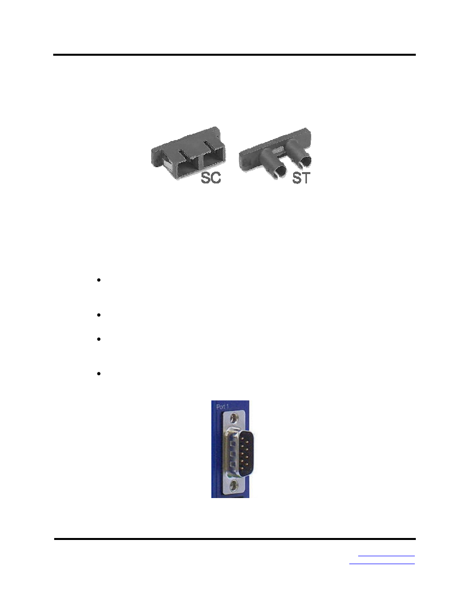 Fiberoptic connectors, Serial port connectors | B&B Electronics Vlinx MESR9xx User Manual | Page 13 / 61
