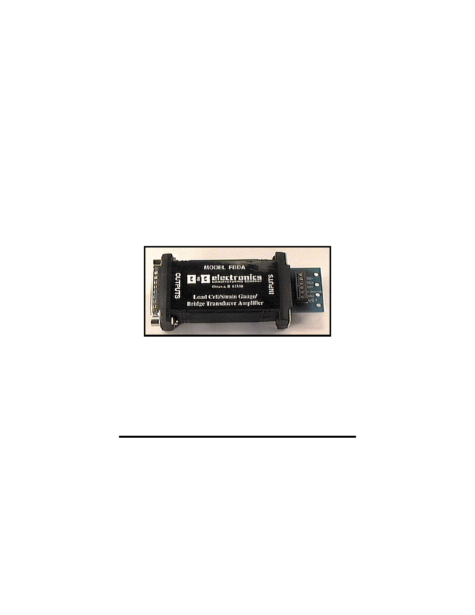 Chapter 1: introduction | B&B Electronics Strain Gauge/Load Cell Bridge Amplifier FBDA User Manual | Page 3 / 10