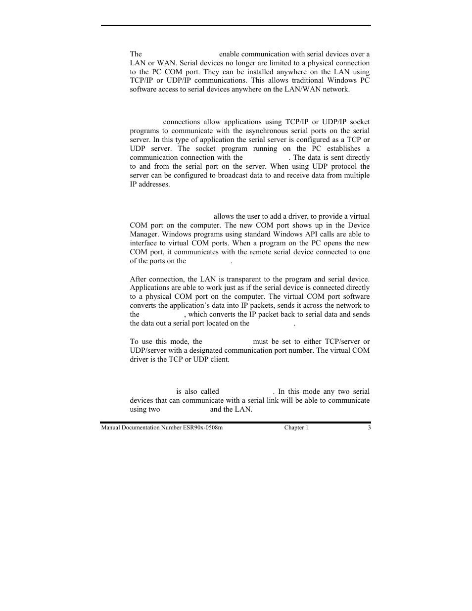 Communication modes | B&B Electronics ESR901 User Manual | Page 13 / 90