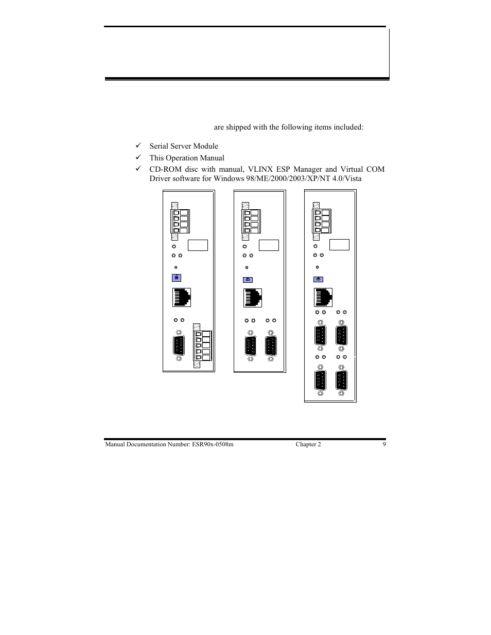 Package checklist | B&B Electronics ESR901 User Manual | Page 19 / 90