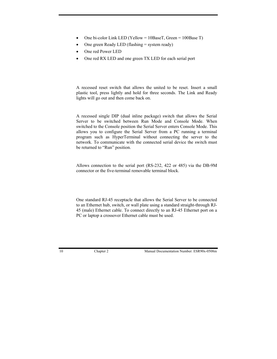 Esr90x indicators, switches and connectors | B&B Electronics ESR901 User Manual | Page 20 / 90