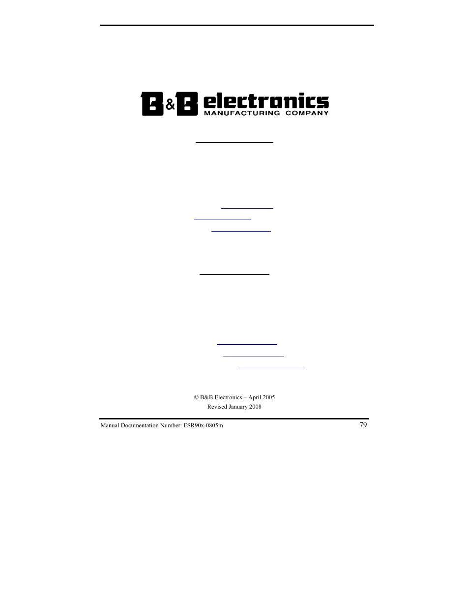 B&B Electronics ESR901 User Manual | Page 89 / 90