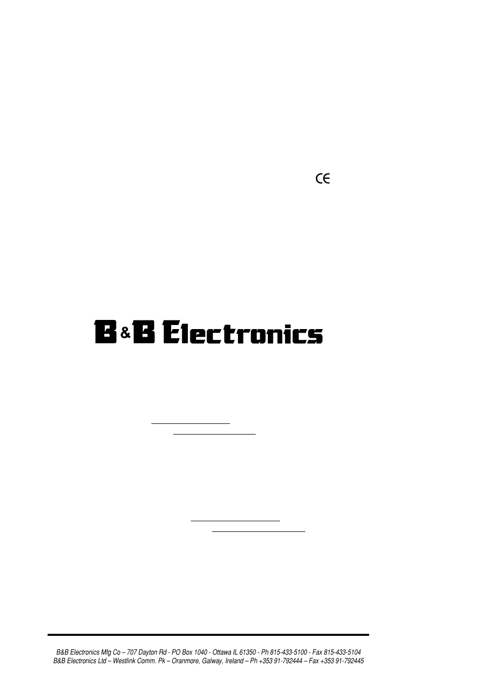 B&B Electronics RS-232/422/485 Serial Card CE 3PXCC4A User Manual | 47 pages