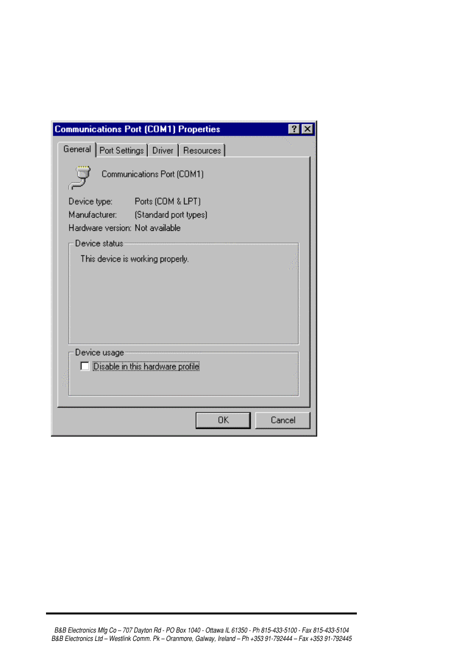 B&B Electronics RS-232/422/485 Serial Card CE 3PXCC4A User Manual | Page 16 / 47