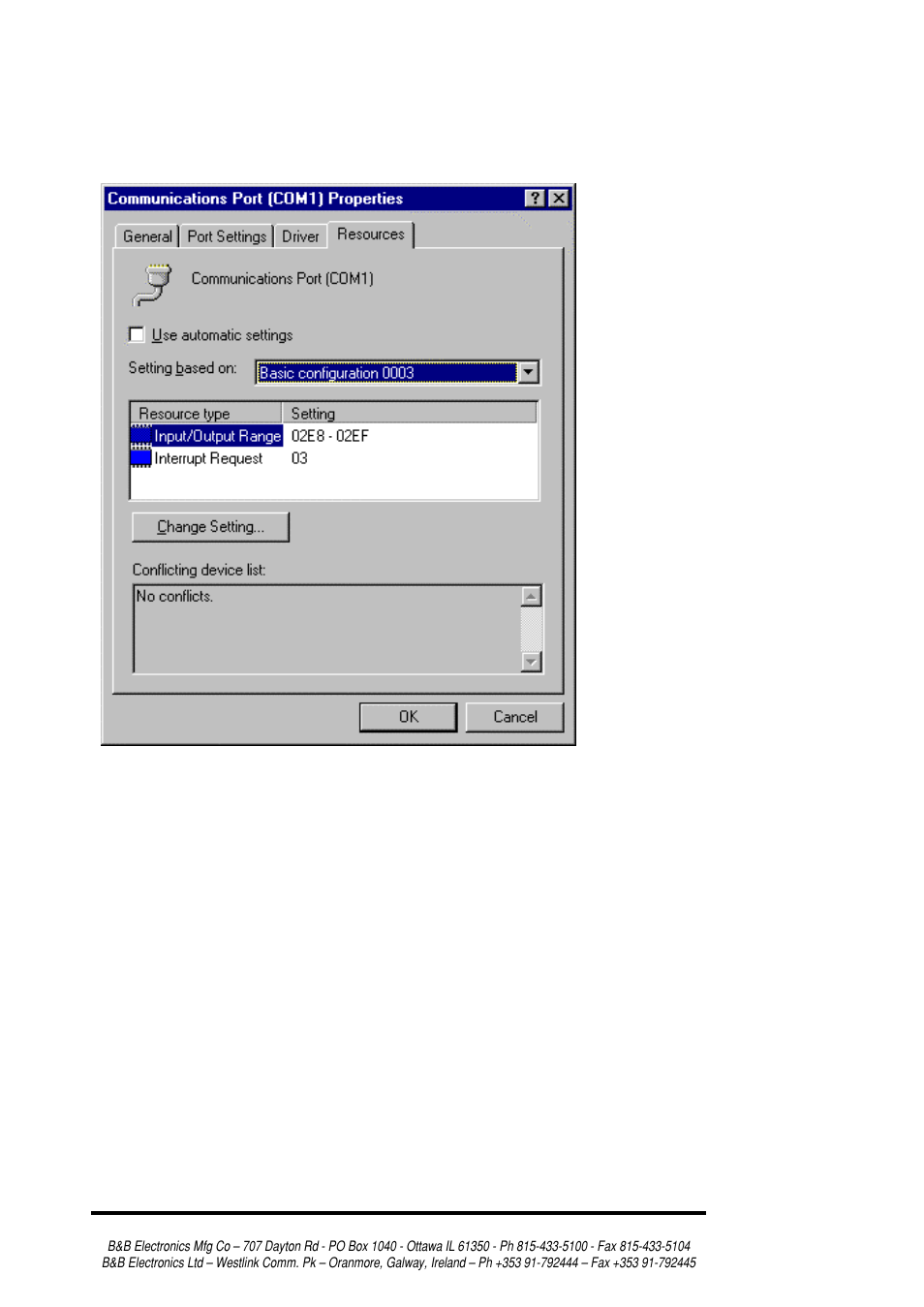 B&B Electronics RS-232/422/485 Serial Card CE 3PXCC4A User Manual | Page 17 / 47