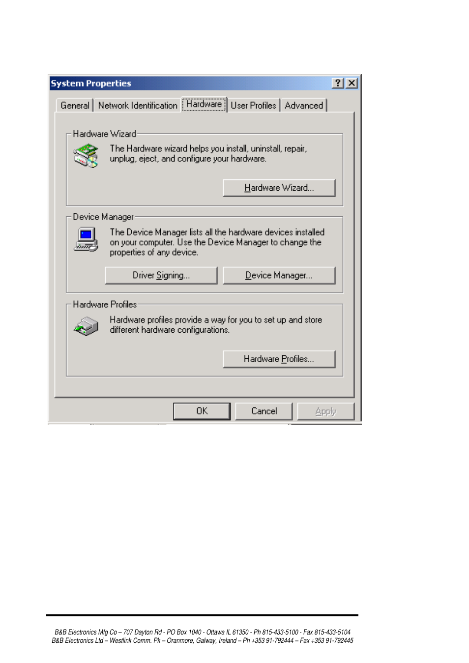 B&B Electronics RS-232/422/485 Serial Card CE 3PXCC4A User Manual | Page 23 / 47