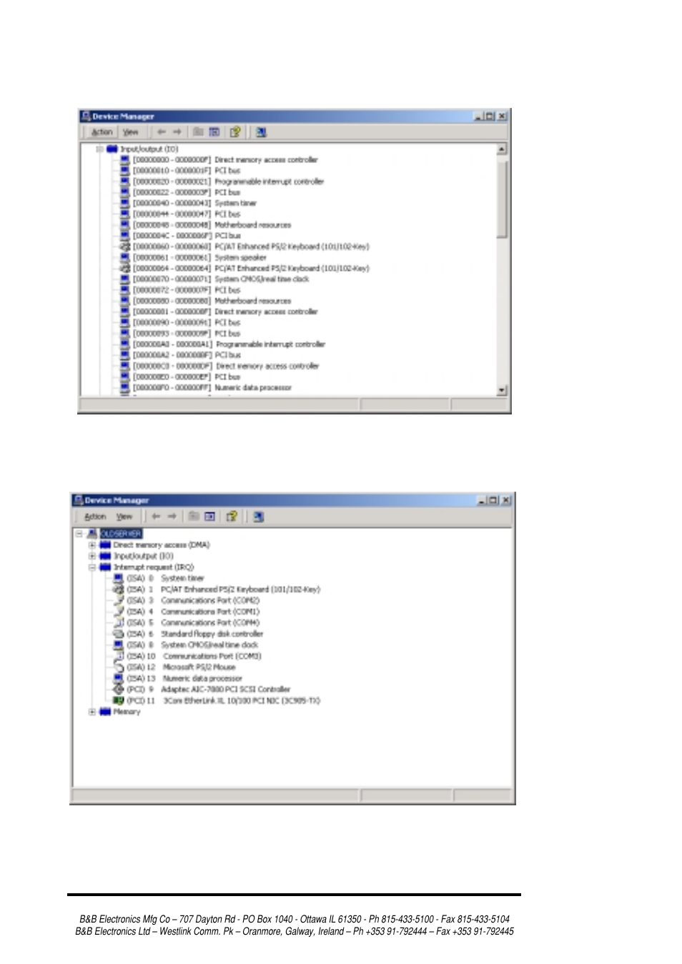 B&B Electronics RS-232/422/485 Serial Card CE 3PXCC4A User Manual | Page 25 / 47