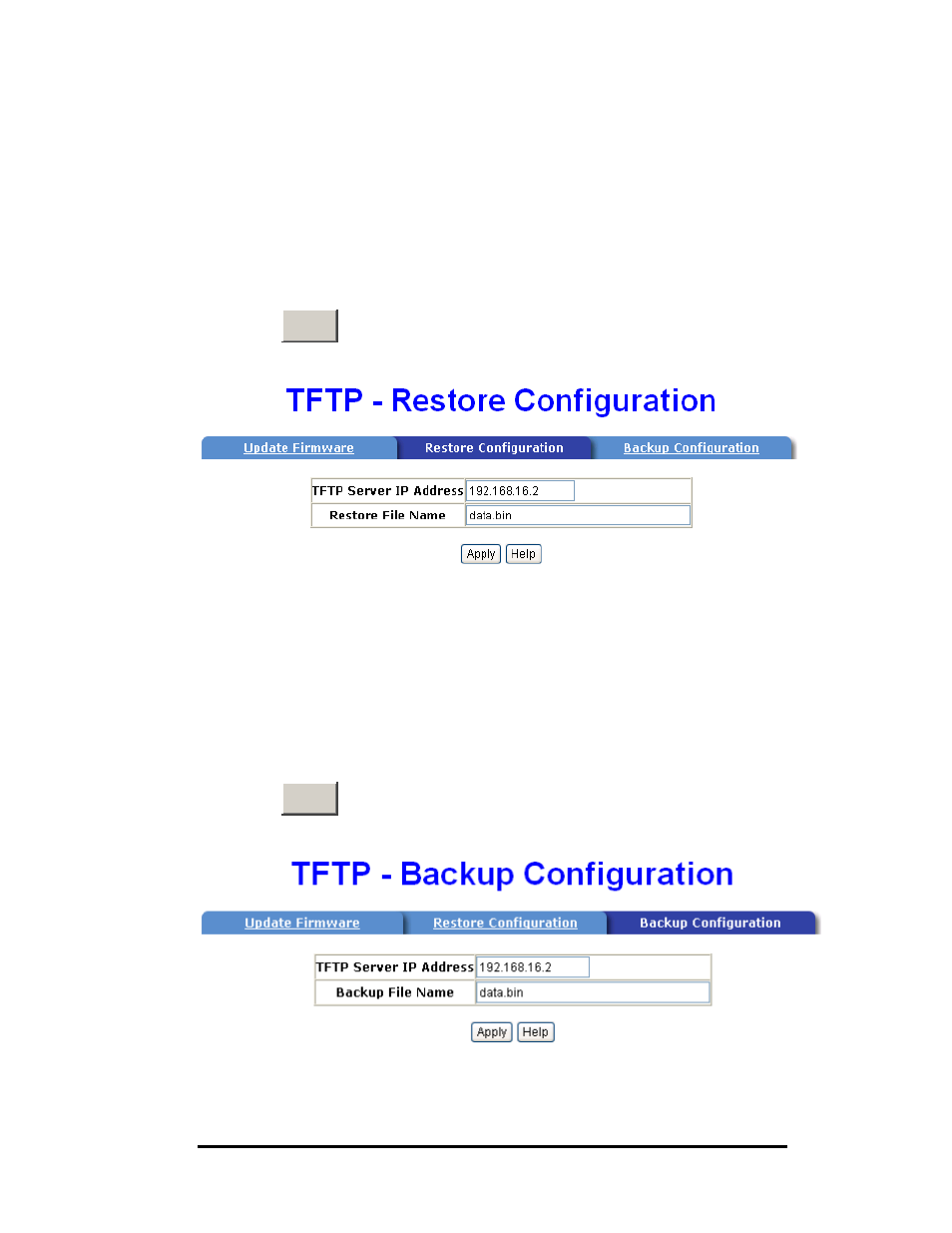 Tftp – restore configuration, Tftp - backup configuration | B&B Electronics Elinx EIR510-2SC-T User Manual | Page 60 / 107