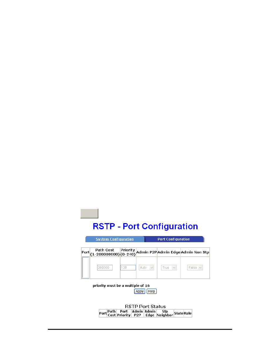 Rstp port configuration | B&B Electronics Elinx EIR510-2SC-T User Manual | Page 83 / 107