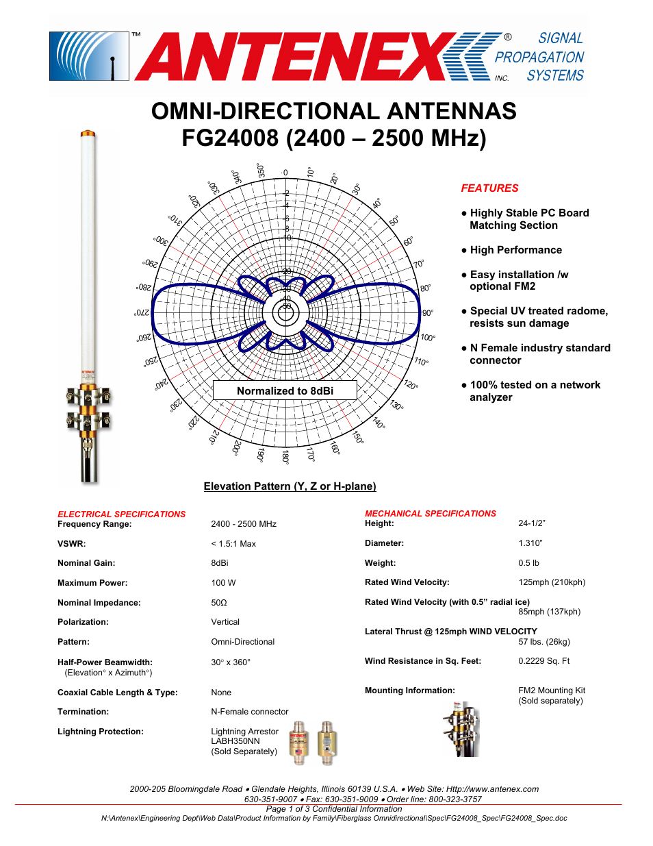 Antenex FG24008 User Manual | 3 pages