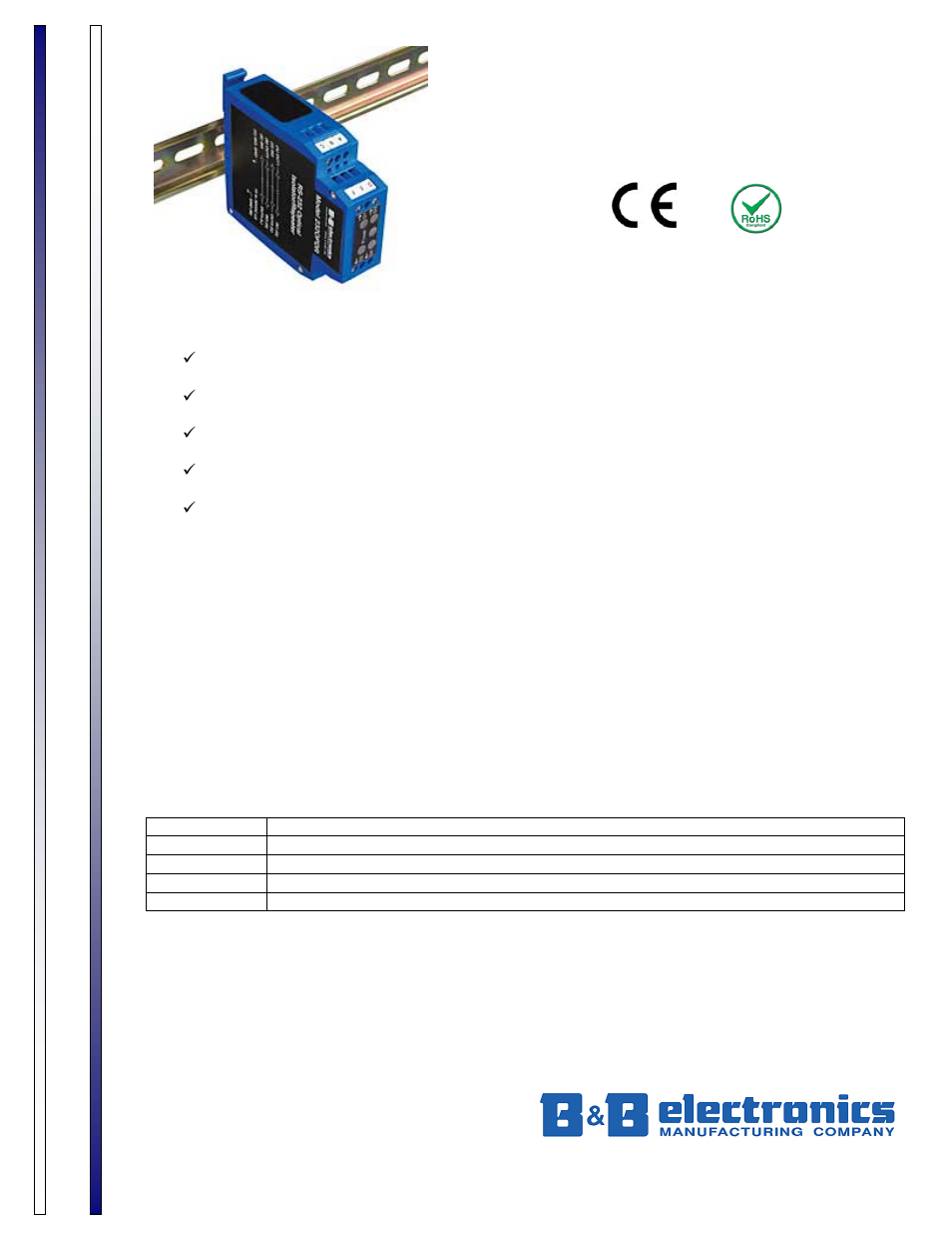 B&B Electronics 232OPDR User Manual | 2 pages