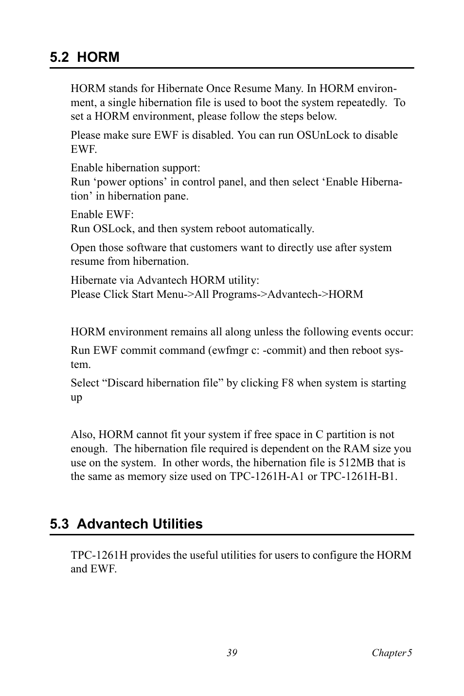 2 horm, 3 advantech utilities, Horm | Advantech utilities | Advantech TPC-1261H User Manual | Page 49 / 106