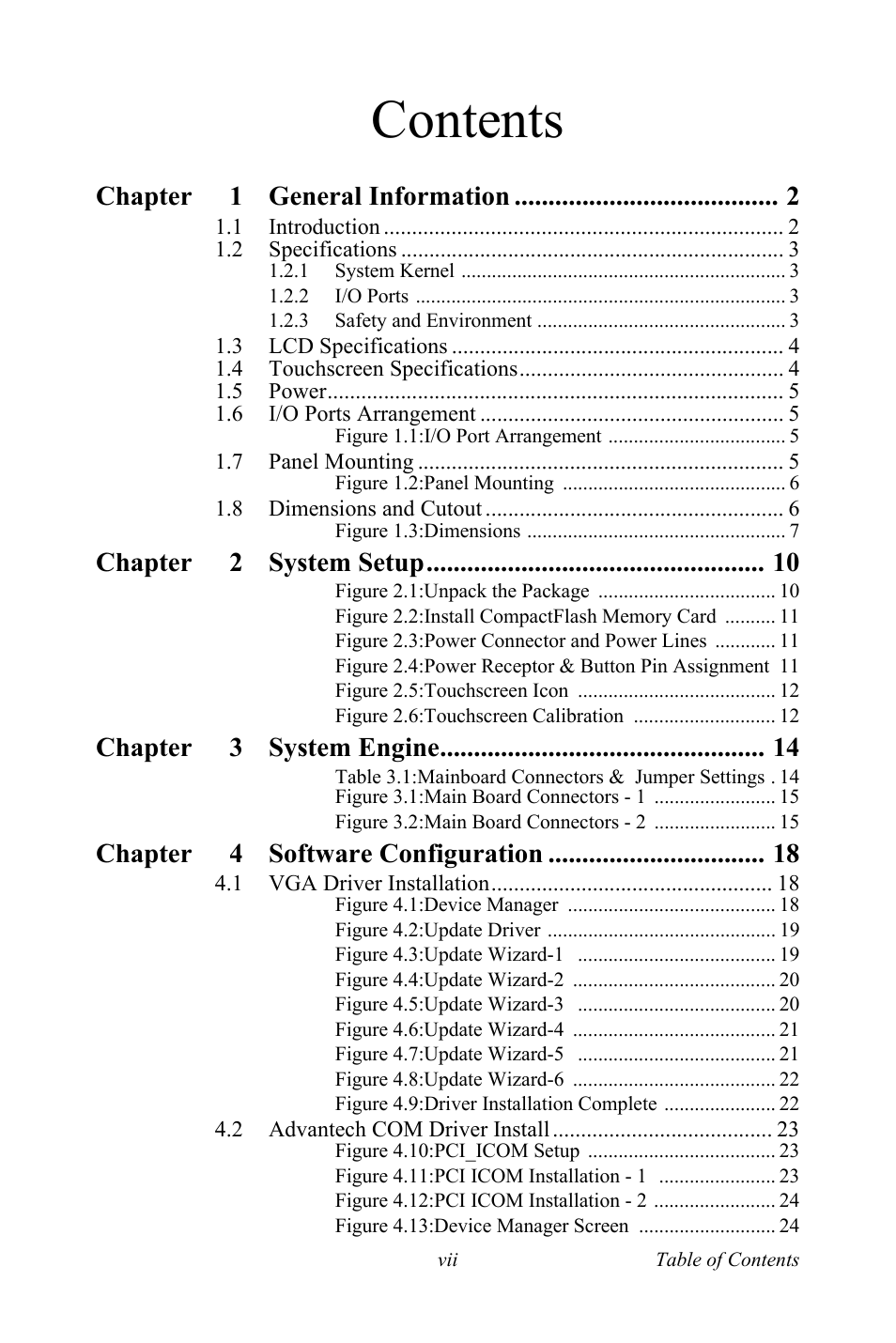 Advantech TPC-1261H User Manual | Page 7 / 106