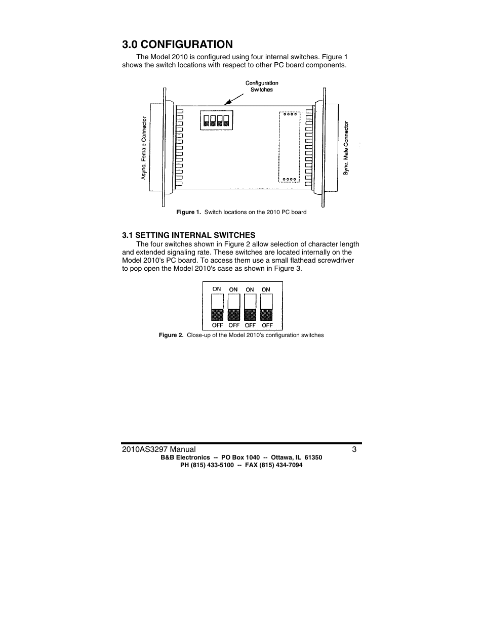 0 configuration | B&B Electronics Asynchronous to Synchronous Converter 2010 User Manual | Page 5 / 12