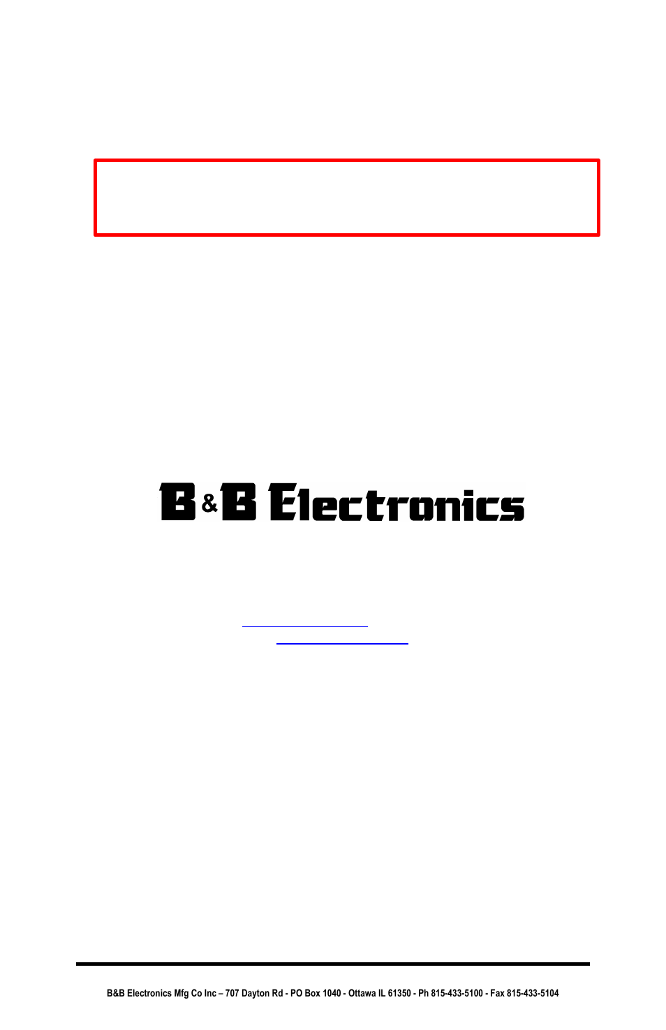 B&B Electronics Parallel Port Input/Output Converter PPIO User Manual | 34 pages