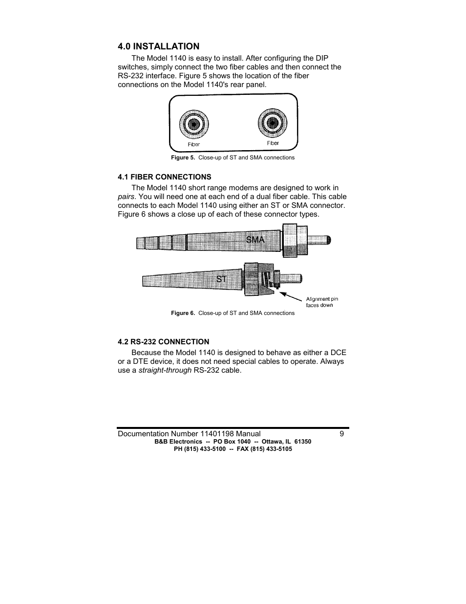 0 installation | B&B Electronics 1140 User Manual | Page 11 / 16