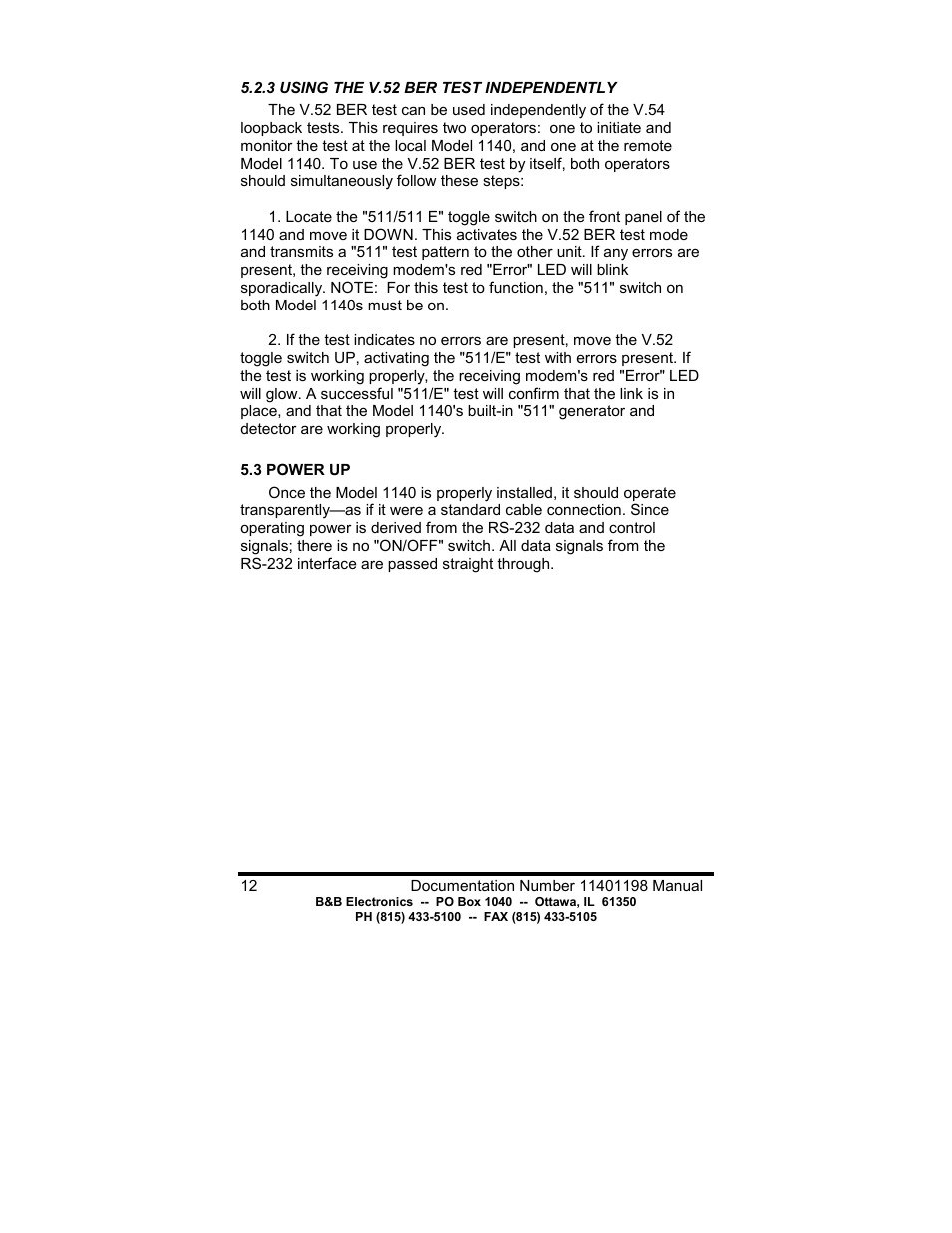 B&B Electronics 1140 User Manual | Page 14 / 16