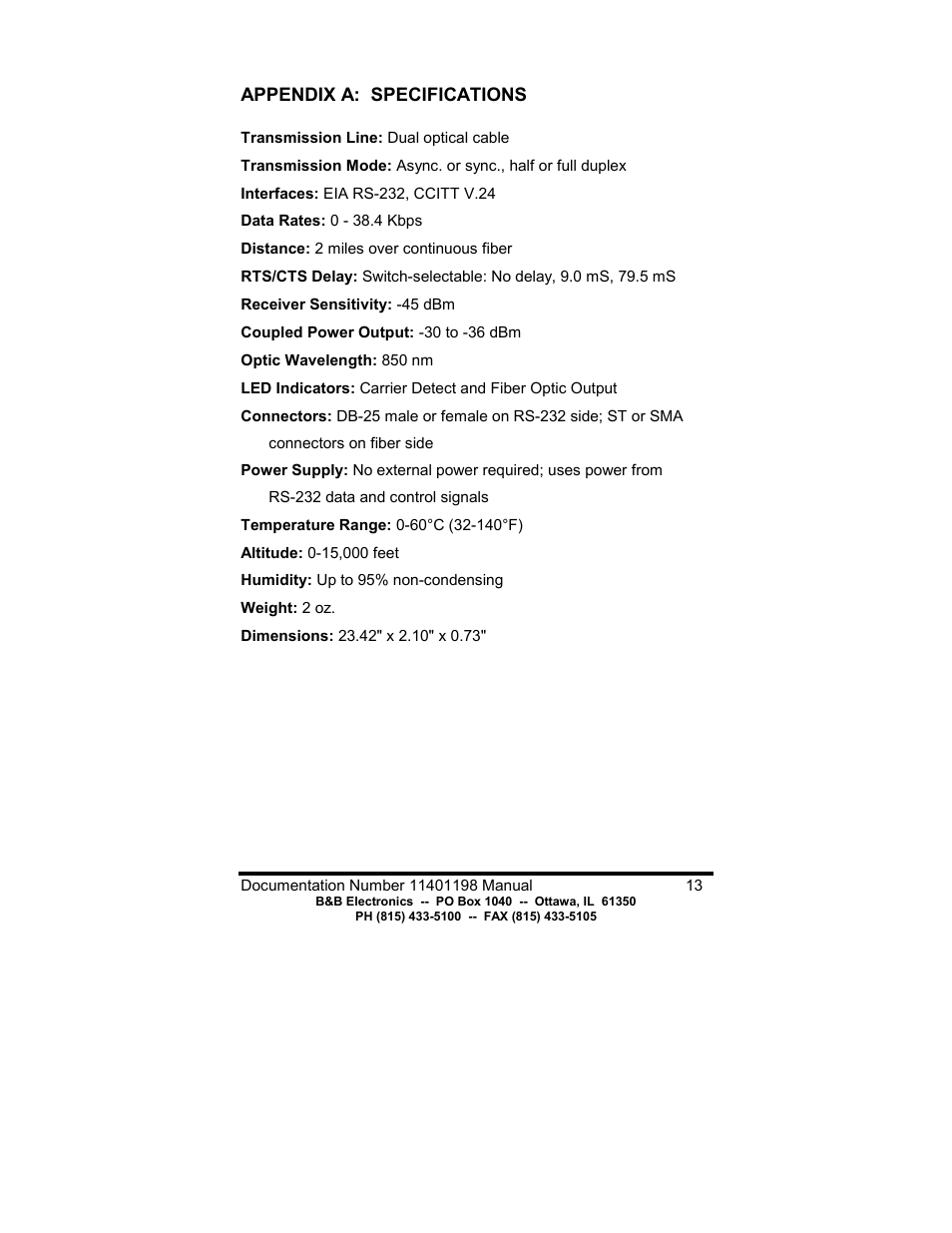 B&B Electronics 1140 User Manual | Page 15 / 16