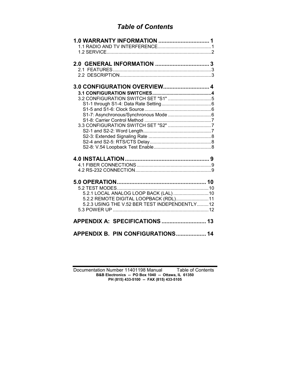 B&B Electronics 1140 User Manual | Page 2 / 16