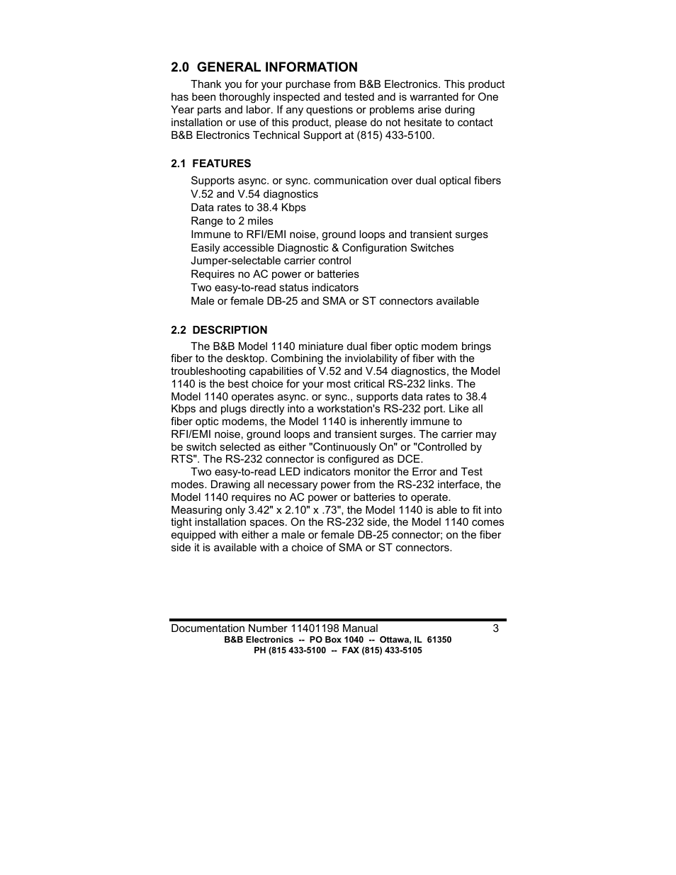 B&B Electronics 1140 User Manual | Page 5 / 16