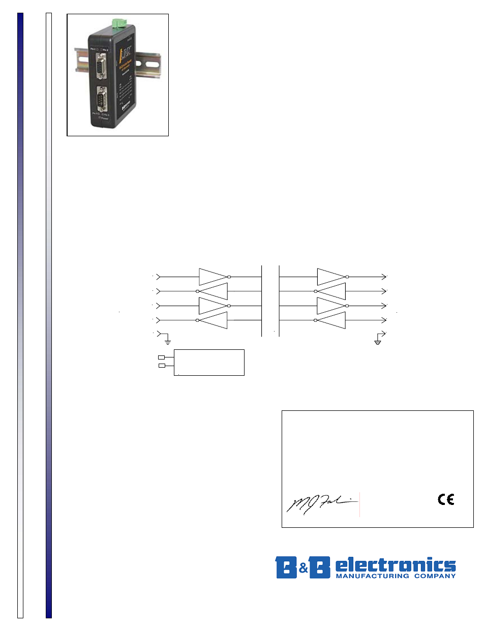 B&B Electronics 232OPDRI User Manual | 1 page