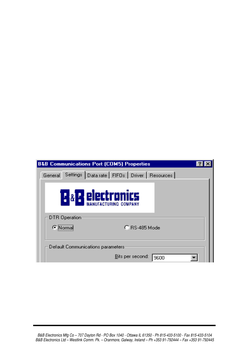Set dtr operation | B&B Electronics 3PCI2 User Manual | Page 17 / 62