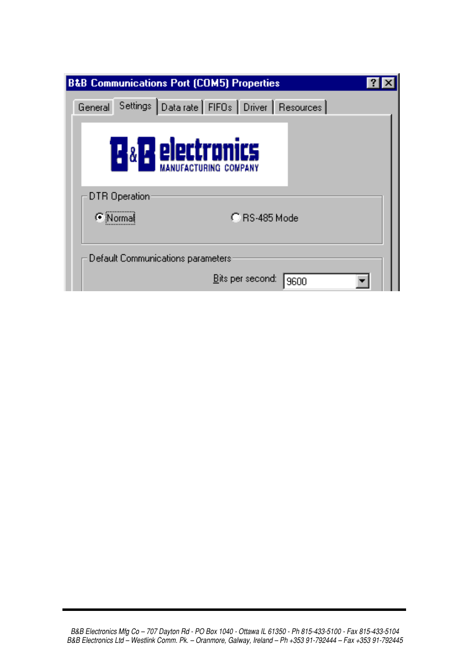 Chapter 4: setting driver options | B&B Electronics 3PCI2 User Manual | Page 42 / 62