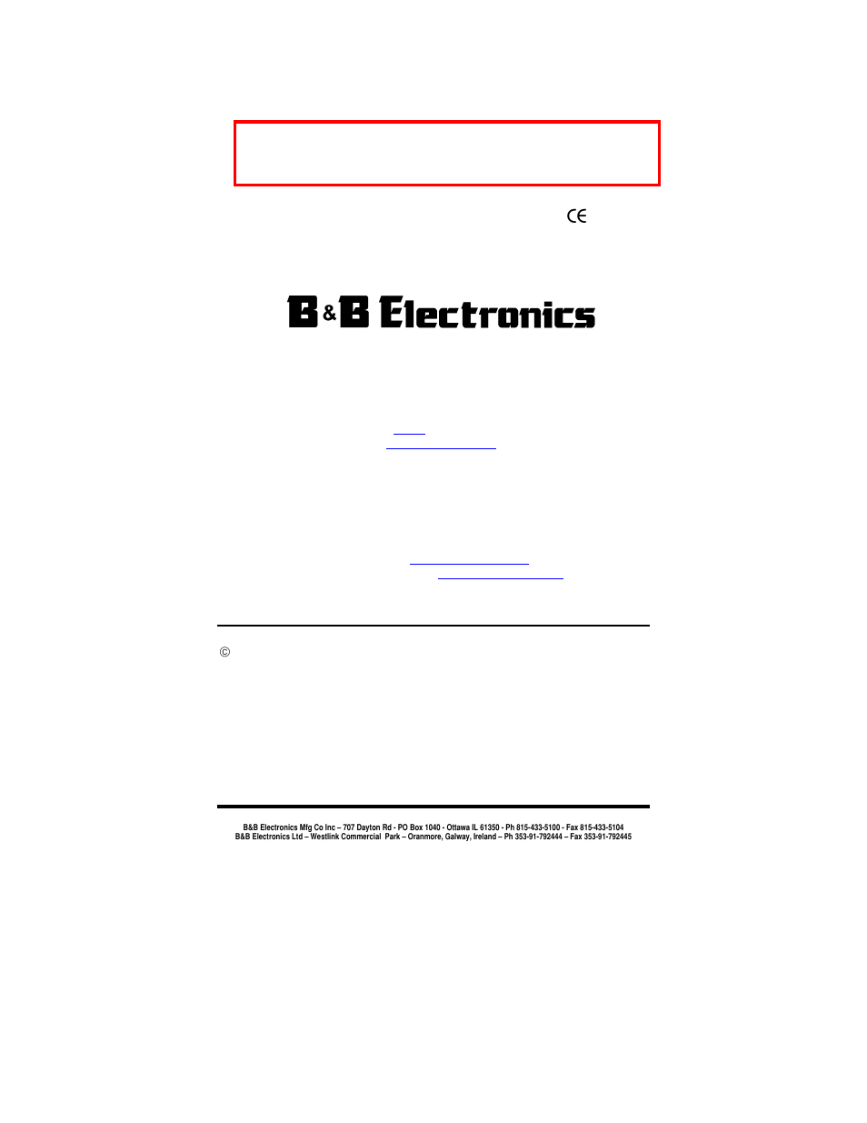 B&B Electronics PCMCIA High Speed Serial Card CE 232HSPCC User Manual | 14 pages