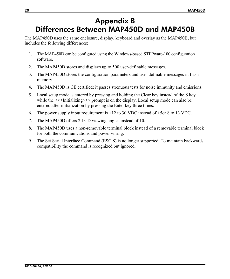 B&B Electronics MAP450D User Manual | Page 20 / 20