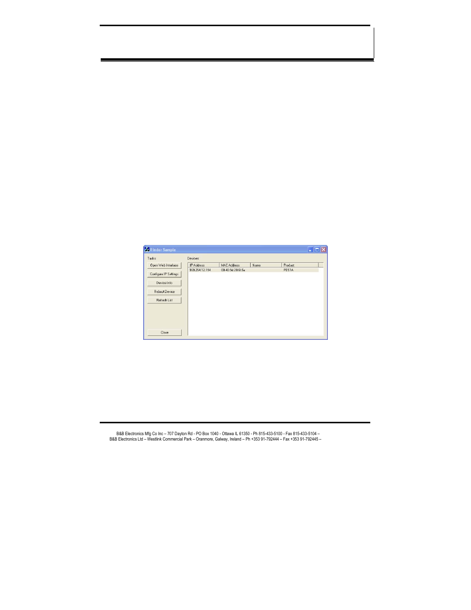B&B Electronics RS-232 to Ethernet Converter ES1A User Manual | Page 22 / 54