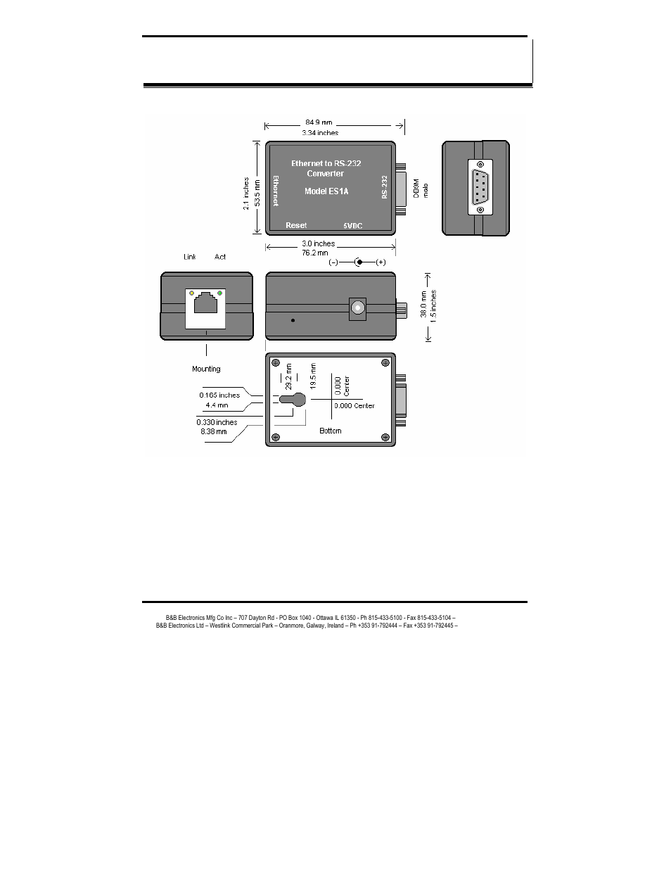 B&B Electronics RS-232 to Ethernet Converter ES1A User Manual | Page 52 / 54