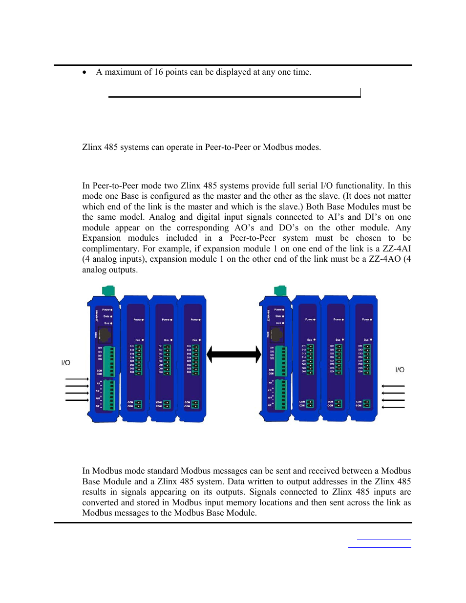 Zlinx 485 modes of operation, Peer-to-peer mode, Modbus mode | B&B Electronics Zlinx 485 User Manual | Page 21 / 52