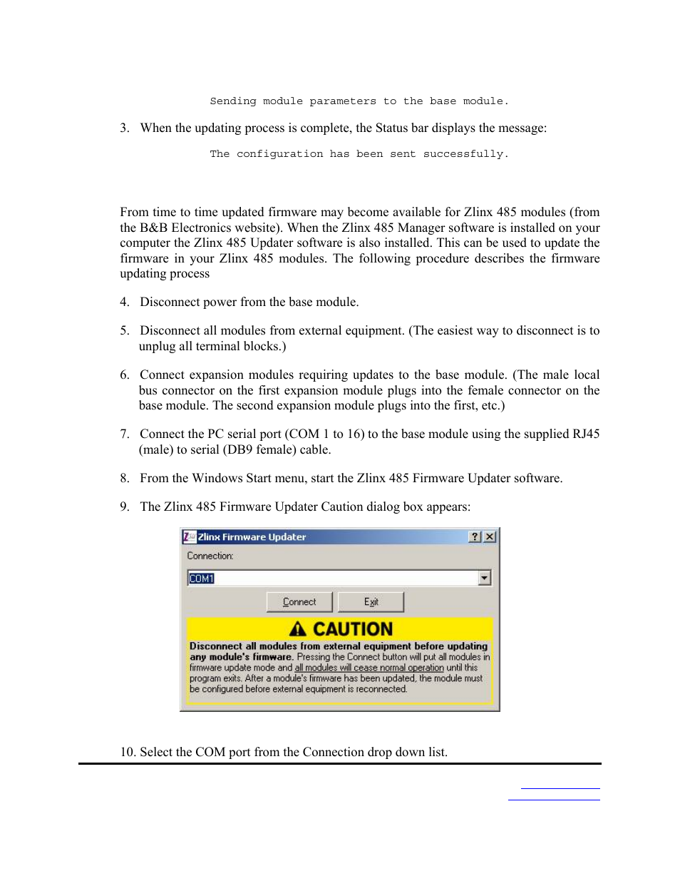 Updating zlinx 485 firmware | B&B Electronics Zlinx 485 User Manual | Page 36 / 52