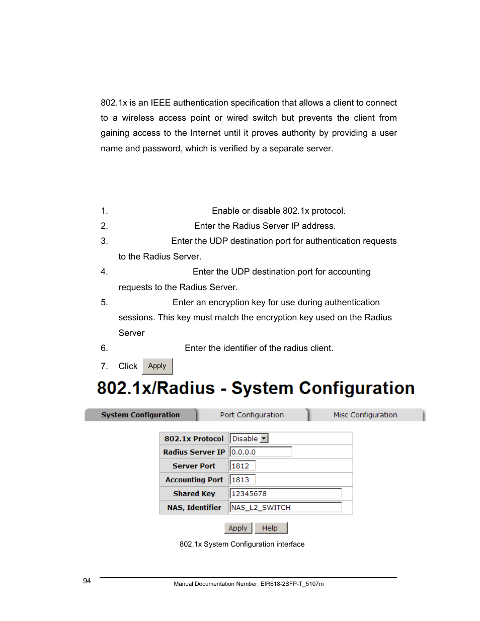 Security, 1x/radius configuration | B&B Electronics EIR618-2SFP-T User Manual | Page 106 / 116