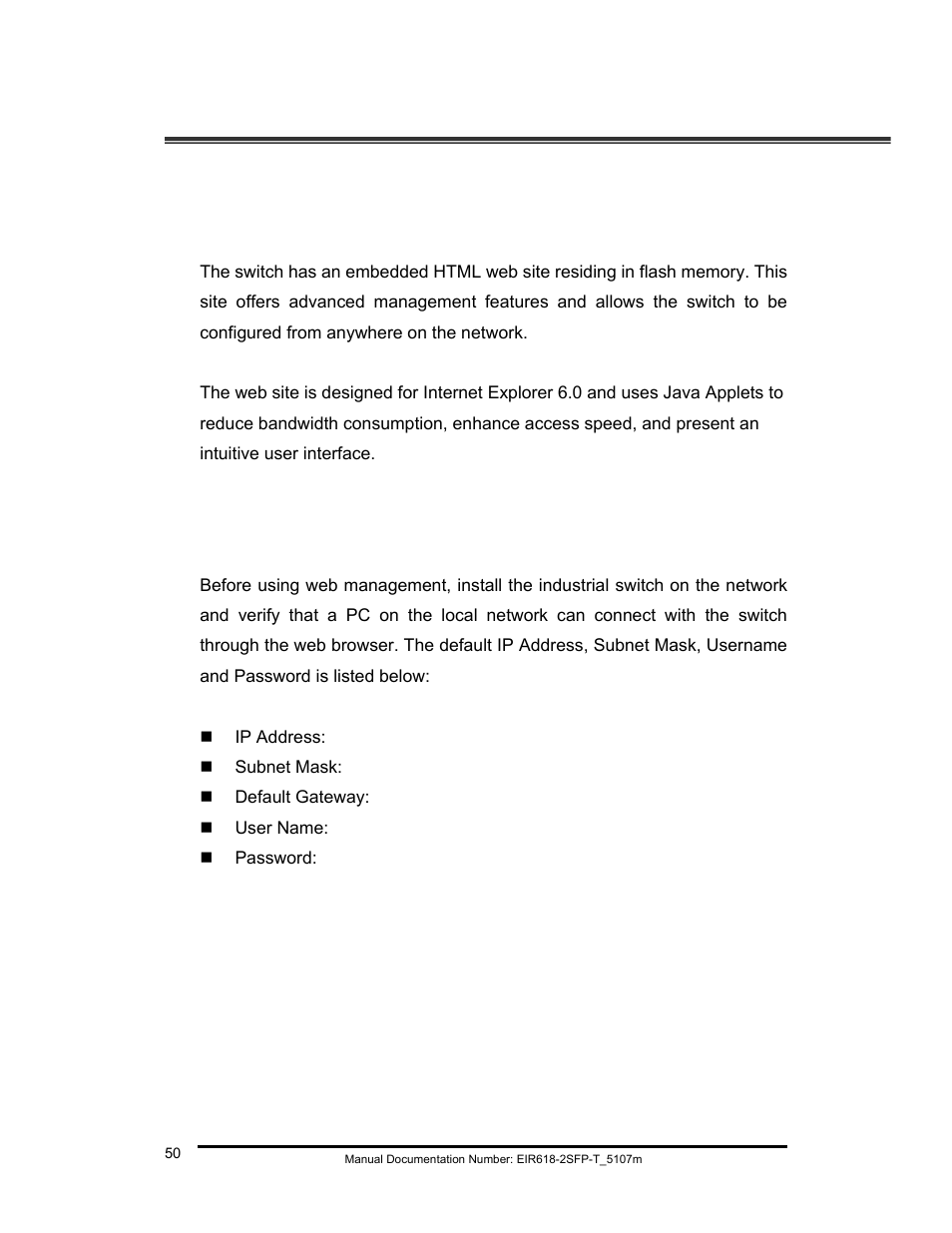 Web-based management, About web-based management, Preparing for web management | B&B Electronics EIR618-2SFP-T User Manual | Page 62 / 116